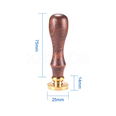 DIY Letter Scrapbook Brass Wax Seal Stamps and Wood Handle Sets AJEW-PH0010-J-1