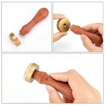 1Pc Golden Tone Brass Stamp Head DIY-OC0012-38-1