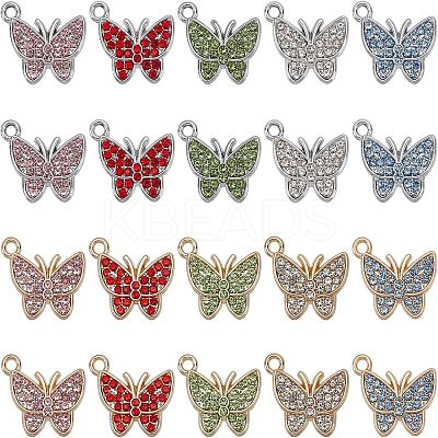 40Pcs 10 Colors Alloy Pendants FIND-FH0003-79-1
