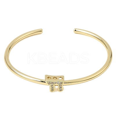 Brass Micro Pave Clear Cubic Zirconia Cuff Bangles for Women KK-CBAED06-08B-G-1