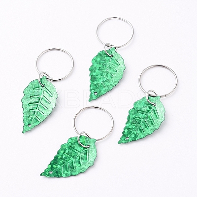 Plastic Paillette/Sequin Hair Braid Rings Pendants KEYC-TAC0001-03F-1