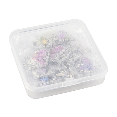 20Pcs 8 Styles Platinum Alloy Glass Pendants FIND-FS0003-78-1