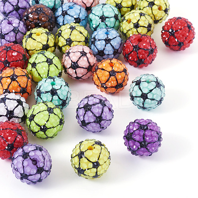 30Pcs Sport Theme Resin Rhinestone Beads RESI-TA0003-96A-1