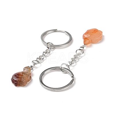 Tortoise Natural Carnelian Keychain KEYC-G055-01P-02-1