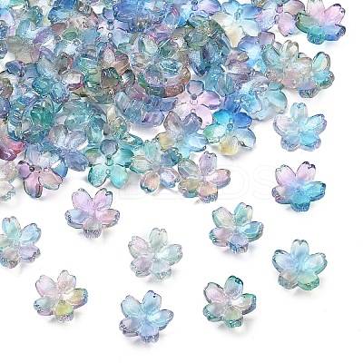 60G Baking Paint Transparent Glass Bead Caps DGLA-YW0001-63G-1
