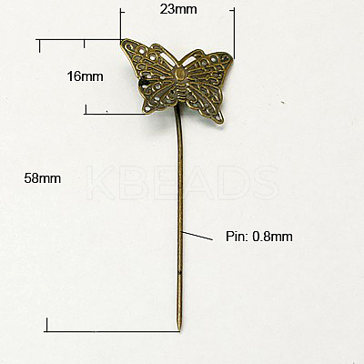 Iron Hair Stick Findings X-IFIN-I010-AB-NF-1