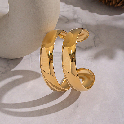 European Style 304 Stainless Steel Double Layers Open Cuff Bangles for Women EH8153-1