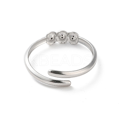 304 Stainless Steel Rhinestone Cuff Rings RJEW-M171-17P-1