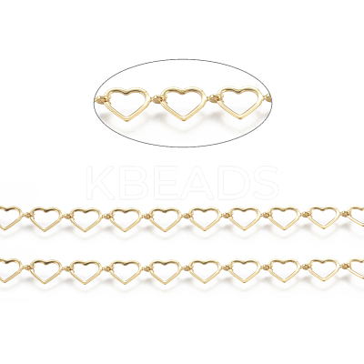 3.28 Feet Brass Handmade Beaded Chains X-CHC-I031-21G-1