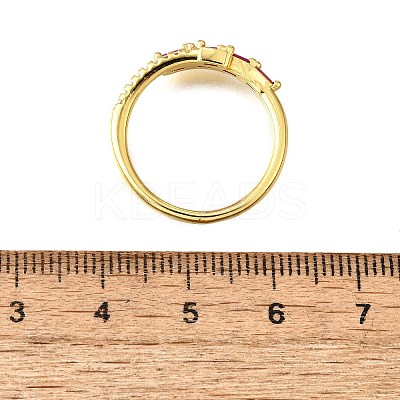 Brass Micro Pave Cubic Zirconia Cuff Rings for Women RJEW-H247-03G-1