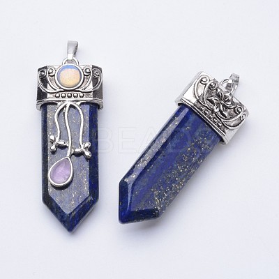 Natural Lapis Lazuli Big Pointed Pendants G-F340-05I-1