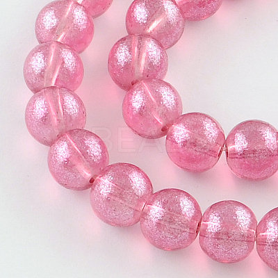 Transparent Spray Painted Glass Bead Strands DGLA-R050-8mm-06-1