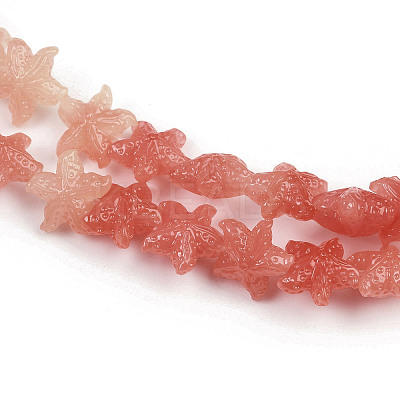 Synthetic Coral Dyed Carved Beads Strands SHEL-K007-18A-1