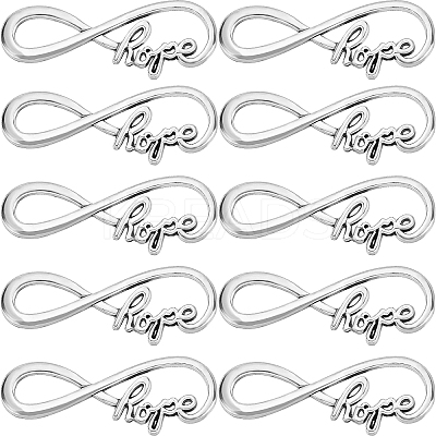50Pcs Tibetan Style Alloy Infinity with Word Hope Connector Charms TIBE-SC0004-59-1
