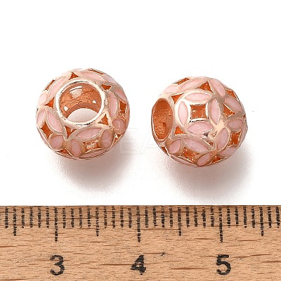 Rack Plating Alloy Enamel European Beads PALLOY-P307-05RG-1
