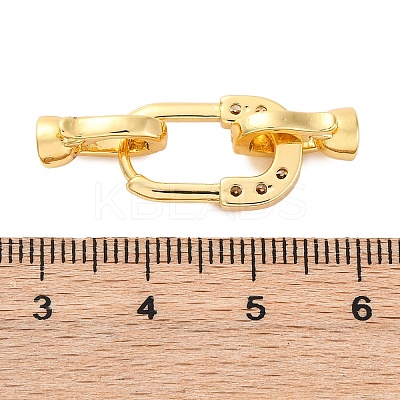 Brass Micro Pave Clear Cubic Zirconia Fold Over Clasps KK-P291-14G-1