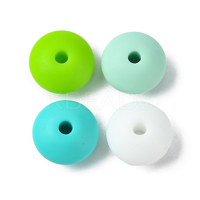Rondelle Food Grade Eco-Friendly Silicone Focal Beads SIL-F003-07E-1