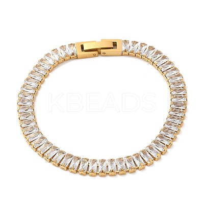 Cubic Zirconia Tennis Bracelet BJEW-M301-04G-01-1