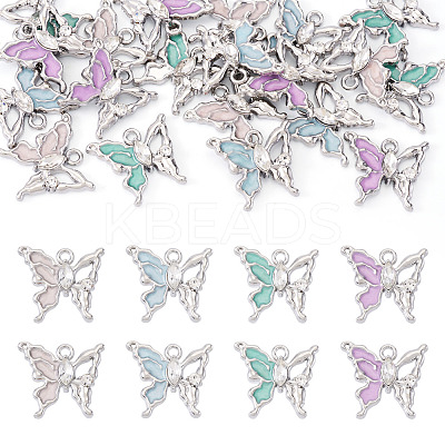 20Pcs 4 Colors Alloy Enamel Pendants ENAM-TA0003-29P-1