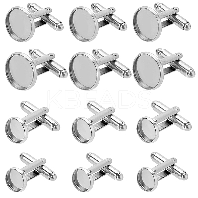 16Pcs 4 Styles 304 Stainless Steel Cuff Button STAS-SC0008-91-1
