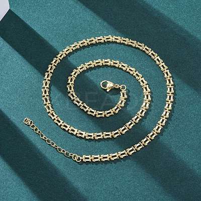 Brass Link Chain Necklaces for Women NJEW-K282-01G-1