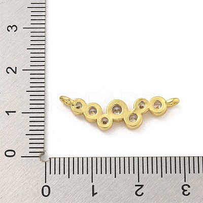 Rack Plating Brass Pave Cubic Zirconia Flat Round Connector Charms KK-G513-10G-1
