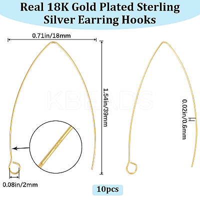 5 Pairs 925 Sterling Silver Earring Hooks STER-BBC0005-91-1
