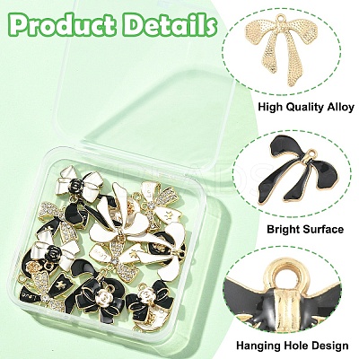 16Pcs 8 Styles Alloy Enamel Charms ENAM-YW0006-97-1