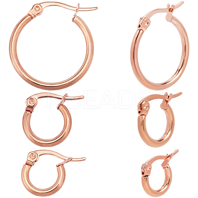 3 Styles 201 Stainless Steel Hoop Earrings EJEW-SP0001-04-1