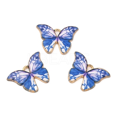 Light Gold Tone Alloy Enamel Pendants ENAM-M059-05KCG-03-1