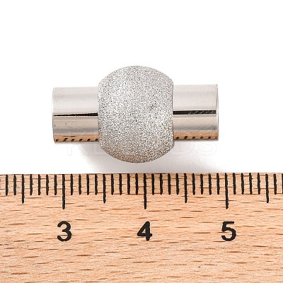 304 Stainless Steel Textured Magnetic Clasps with Glue-in Ends STAS-G008-1-1