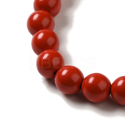 6mm Round Cinnabar Mala Stretch Bracelets BJEW-B080-28A-06-1