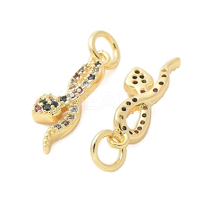 Brass Micro Pave Cubic Zirconia Pendants KK-U056-52G-1