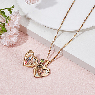 Stainless Steel Pave Natural White Shell Heart Locket Pendant Necklaces for Women NJEW-NB00014-1