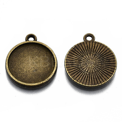 Tibetan Style Alloy Pendant Cabochon Settings X-TIBE-S322-002B-AB-NR-1