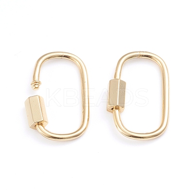 Brass Screw Carabiner Lock Charms ZIRC-I041-05G-1