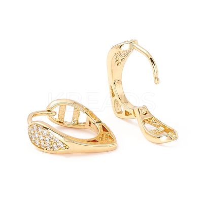 Heart Cubic Zirconia Huggie Hoop Earrings EJEW-I260-11G-NR-1