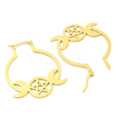304 Stainless Steel Hoop Earrings for Women EJEW-F338-01G-1