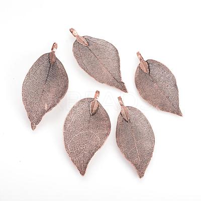Electroplated Natural Leaf Big Pendants IFIN-Q119-03H-1