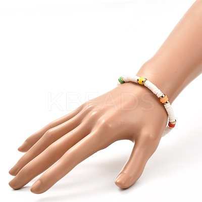 Disc Beads Stretch Bracelet for Teen Girl Women BJEW-JB06985-1