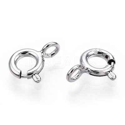 Rhodium Plated 925 Sterling Silver Spring Ring Clasps LS-STER-T004-81A-P-1