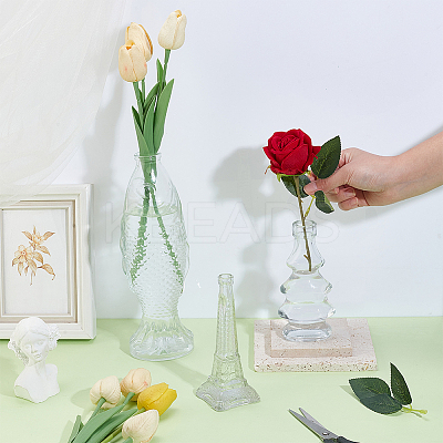 3Pcs 3 Styles Glass Vase DJEW-PH0001-47-1
