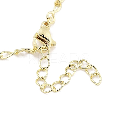 Brass Micro Pave Clear Cubic Zirconia Pendant Necklaces LS-NJEW-B101-03G-03-1