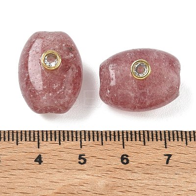 Natural Strawberry Quartz European Beads GG-CBA105B-02C-G-1