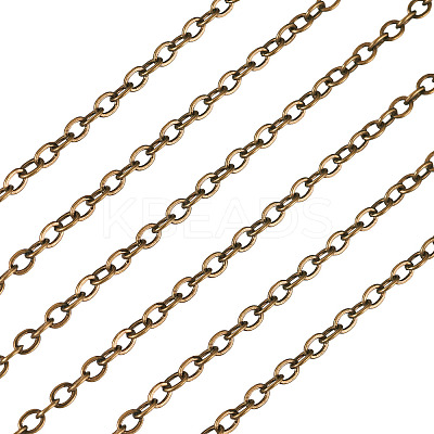 Brass Coated Iron Flat Cable Chains CH-TAC0007-02AB-1