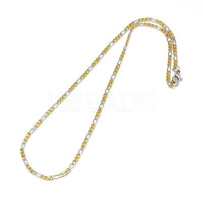 304 Stainless Steel Figaro Chain Necklace Making LS-STAS-A028-N022C-1