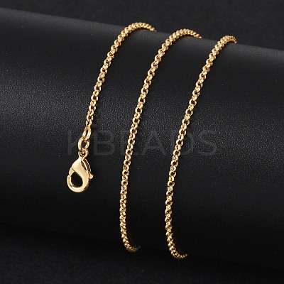 Long-Lasting Plated Brass Cable Chain Necklaces X-NJEW-K112-10G-NF-1