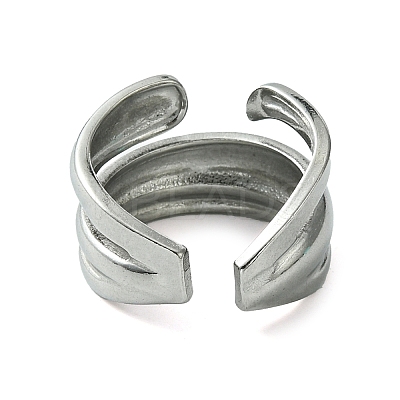 Non-Tarnish 304 Stainless Steel Open Cuff Ring RJEW-L110-010P-1