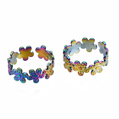 Flower Cuff Rings RJEW-N038-007-1