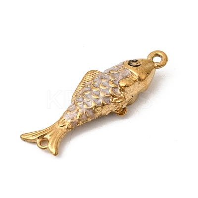 304 Stainless Steel Enamel Fish Connector Charms STAS-B128-54G-03-1